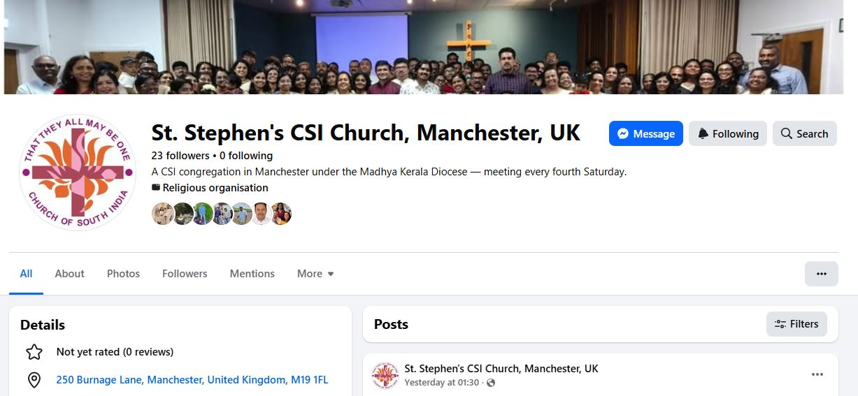 CSI Church Manchester Facebook